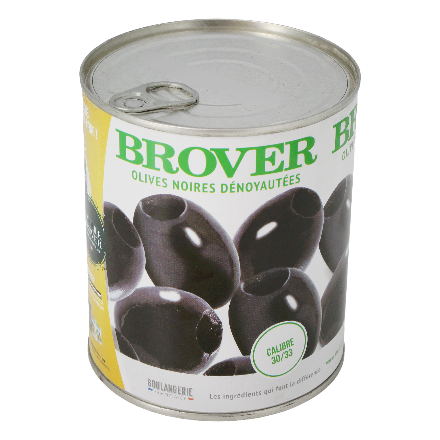 Olives noires en conserve, prêtes à l’emploi pour salades et apéritifs.