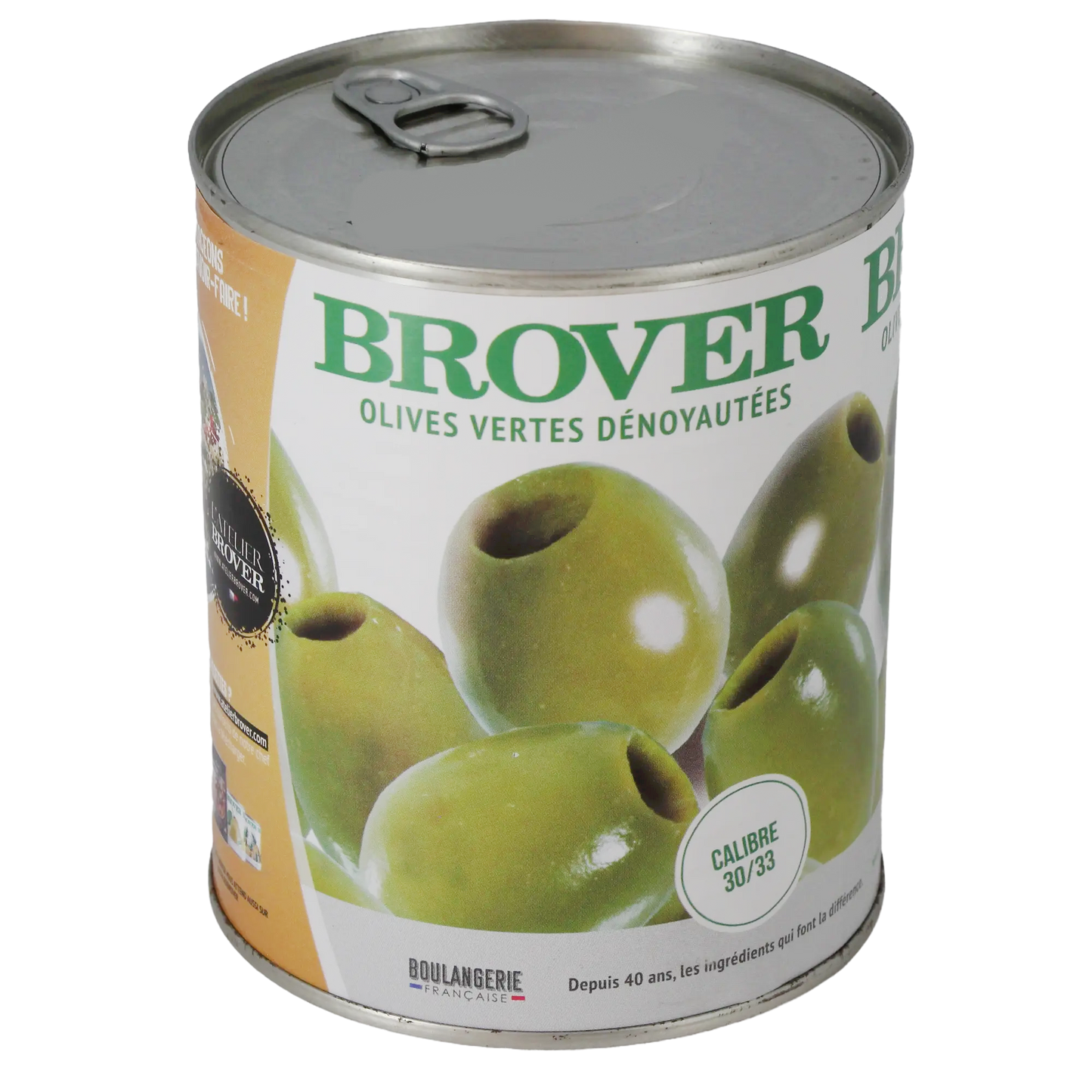 Olives noires en conserve, prêtes à l’emploi pour salades et apéritifs.