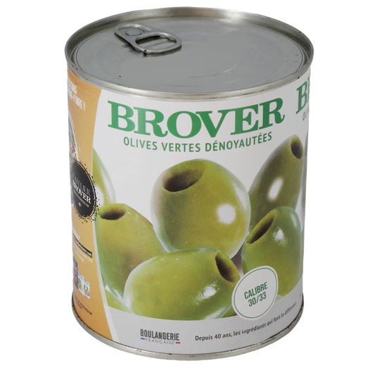 Olives noires en conserve, prêtes à l’emploi pour salades et apéritifs.