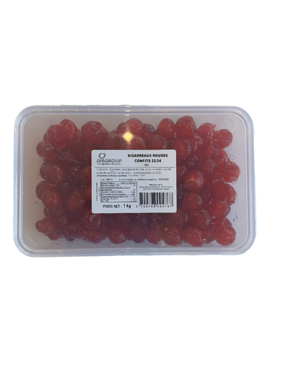 Bigarreaux rouges confits 22/24 -1kg