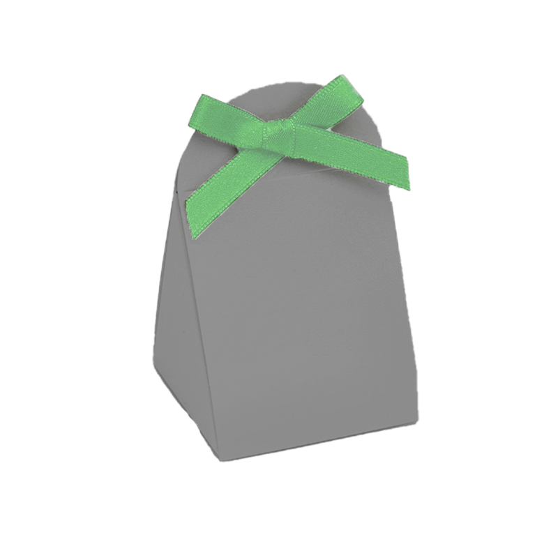 Pochette Iris de couleur gris, pour dragées et petits cadeaux, pratique et raffinée.