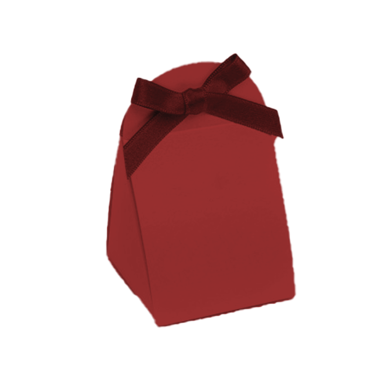 Pochette Iris de couleur rouge, pour dragées et petits cadeaux, pratique et raffinée.